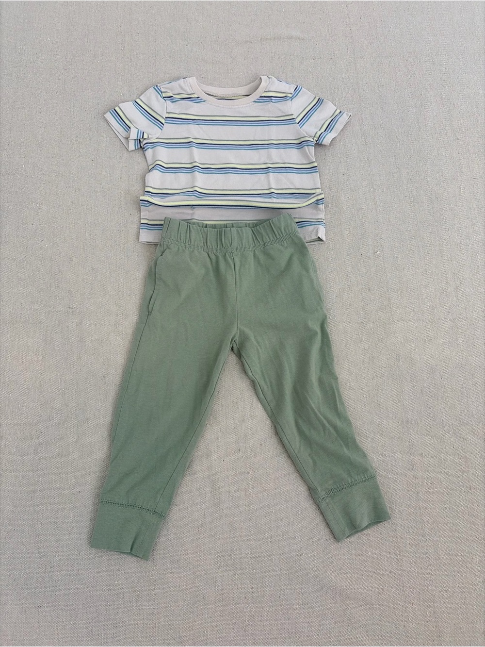 Garanimals Boys Size 2T Outfit Set Striped Tee & Elastic Waist Jogger Pants #168